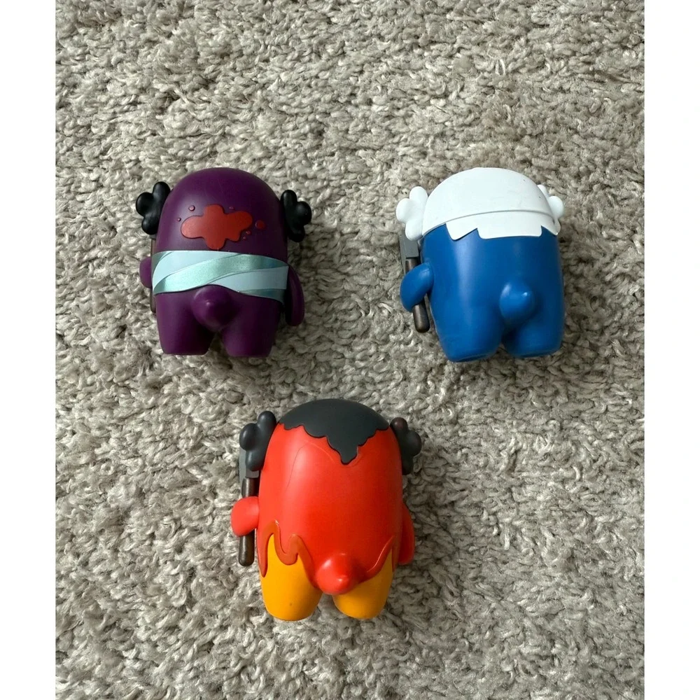 LOT‎ OF 3 Axe Alotls Series Halloween Mini Figure Monster Toys Kreepy Axolotl